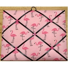 French Bulletin Board Photo Memo Board Pink Flamingo Print 11x14 inches   273363092762